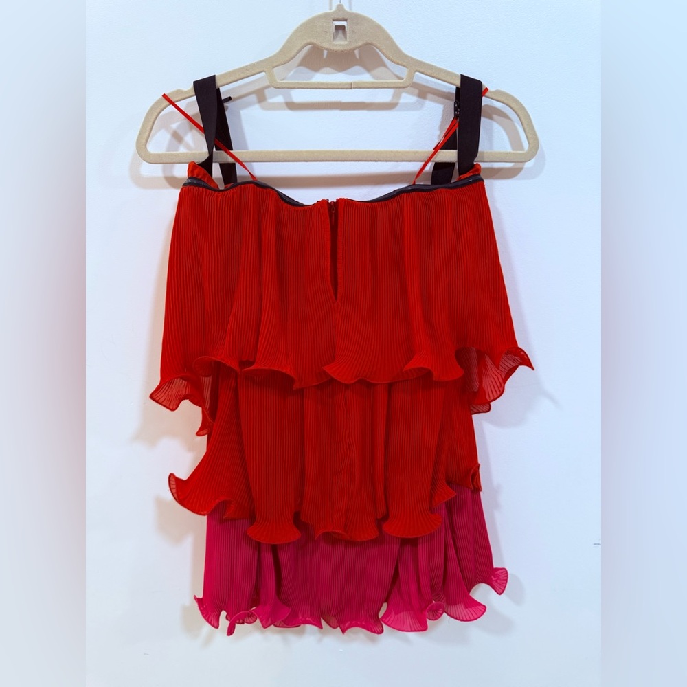 Milly Red and Pink Ruffled Camisole